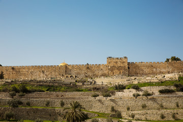 Golden gate to old Jerusalem city .
