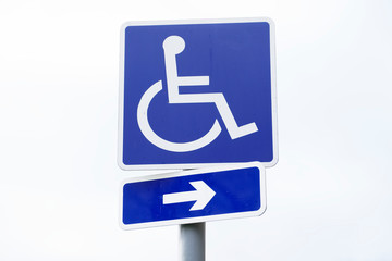 Disabled Badge Holders Only at Car Park Sign Post