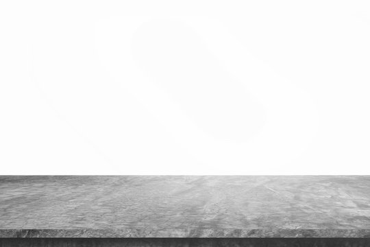 Cement Table And Floor To Present Product On White Background