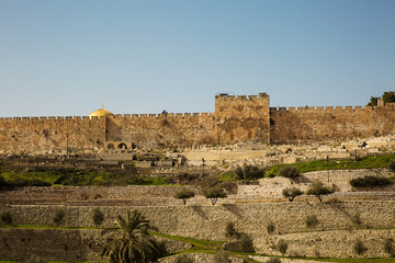 Golden gate to old Jerusalem city .