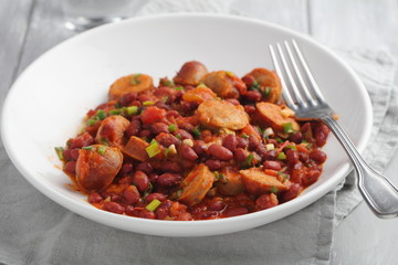 Polish baked beans Fasolka po bretonsku