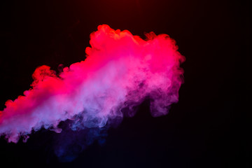 Fototapeta na wymiar Cloud of vapor. Smoke. Dark red background