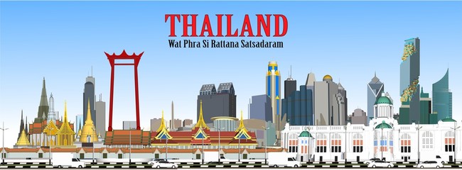 Obraz premium Wektor miasta bangkok w tajlandii