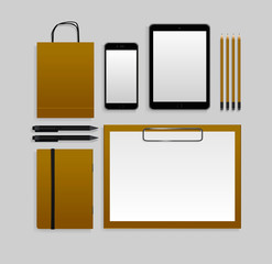 Stationery template mockup. Documentation for business.