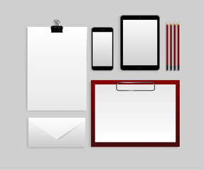 Stationery template mockup. Documentation for business.