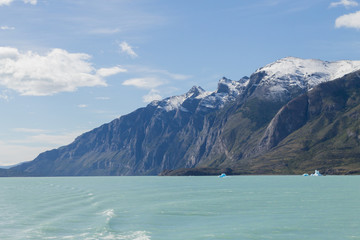 Navigation on Argentino lake, Patagonia landscape, Argentina