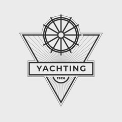 Yachting club logo set. Yachting, yahct club logo set with boad, sail. Yacht sport. Vector illustration.