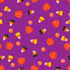 Halloween Candy Seamless Pattern.