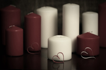 dot toned love heart shape candle