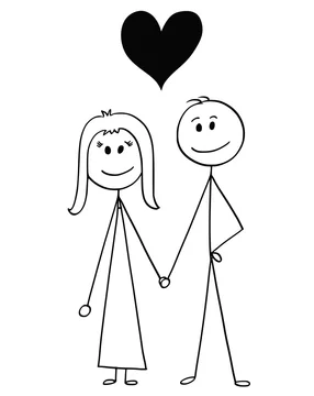 Vector Stick Man Cartoon of Man and Woman in Love Stock Vector -  Illustration of smiley, couple: 105039737