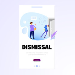Boss dismisses subordinate concept design. Flat template for landing pages and mobile applications.