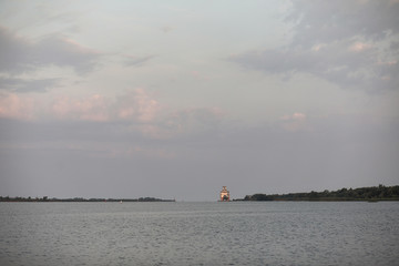 Landscape is summer. Green trees and grass in a countryside landscape. Nature summer day. Leaves on the bushes.
