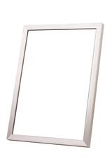 Obraz premium SILVER FRAME ISOLATED ON WHITE BACKGROUND.