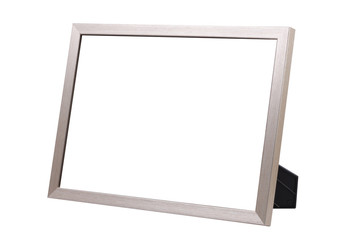 SILVER FRAME ISOLATED ON WHITE BACKGROUND.