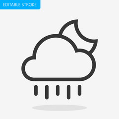 Bad Weather Editable Stroke Pixel Perfect Vector Icon Line