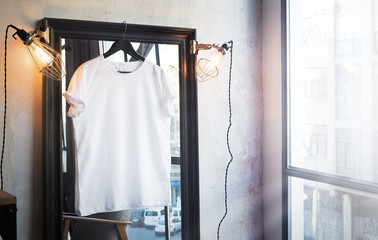 Mockup of a white t-shirt