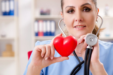 Female doctor cardiologist working in the clinic 