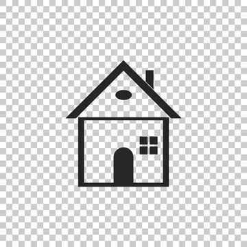 House icon isolated on transparent background. Home symbol. Flat design. Vector Illustration