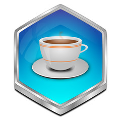 Button with a Cup of Coffee - 3D illustration