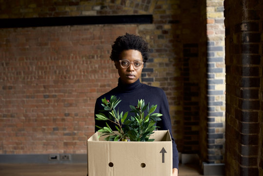 Portrait of a black African businesswoman starting a new job