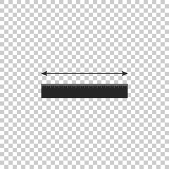 The measuring height and length icon isolated on transparent background. Ruler, straightedge, scale symbol. Flat design. Vector Illustration