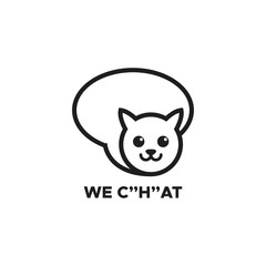 cat logo chat vector