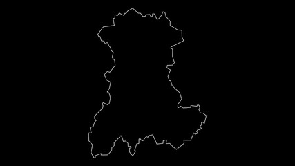 Auvergne France map outline animation