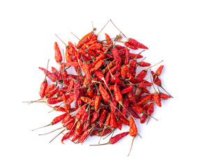 chili pepper isolated on white background top view