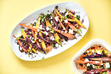  Salad with multi-colored carrot and chickpeas