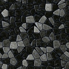 surface floor marble mosaic pattern seamless background with black grout - dark gray grey color