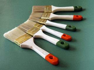 New brushes on a green background