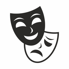 Theatre mask icon - obrazy, fototapety, plakaty
