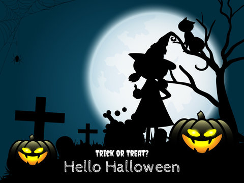 Halloween background with Hello Halloween text