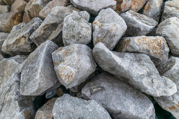 Granite pattern used to create a breakwater.