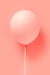 Living coral color of year concept - baloons easiness concept, minimalism