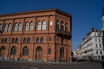 Plakat old building in Riga, Latvia