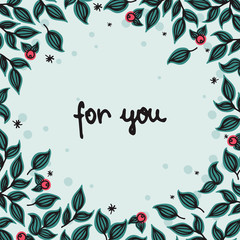 Summer botanical cards for party or wedding day with berries and leaves. Vector illustration. 