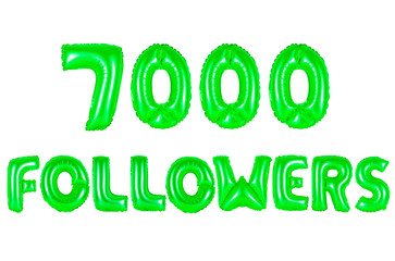 seven thousand followers, green color