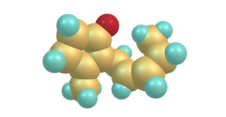 Jasmone molecular structure isolated on white