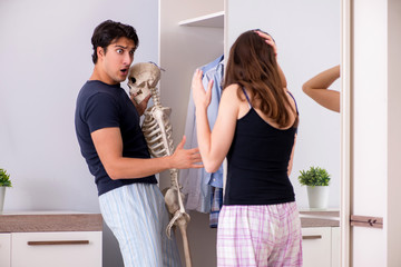 Concept of Skeleton in the cupboard or closet