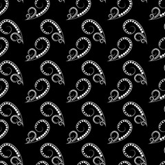 Naklejka premium Black abstract seamless pattern. Fashion graphic background design. Modern stylish abstract texture. Monochrome template for prints, textiles, wrapping, wallpaper, website etc. Vector illustration.