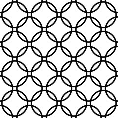 Naklejka premium Circle abstract seamless pattern. Fashion graphic background design. Modern stylish abstract texture. Monochrome template for prints, textiles, wrapping, wallpaper. Vector illustration.