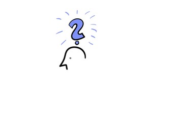 man with a question mark above his head