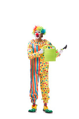 Funny clown isolated on white background