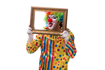 Funny clown isolated on white background