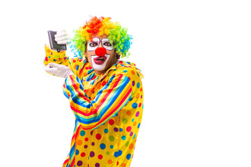 Male clown isolated on white 