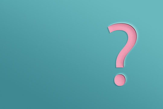 Question Mark symbol on a paper cutout effect, concept of Questions, faq and mystery concept