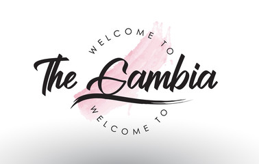 The Gambia Welcome to Text with Watercolor Pink Brush Stroke