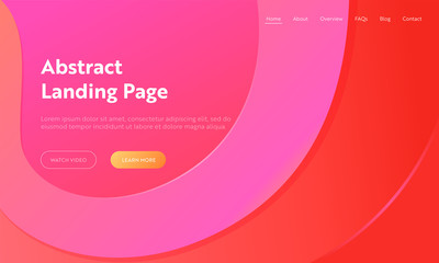 Obraz premium Consisting Geometrical Pink Wave Shape Landing Page Background