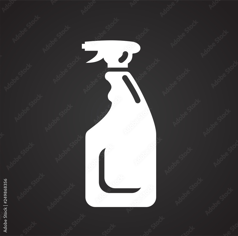Poster cleaning agent icon on black background for graphic and web design, modern simple vector sign. inter